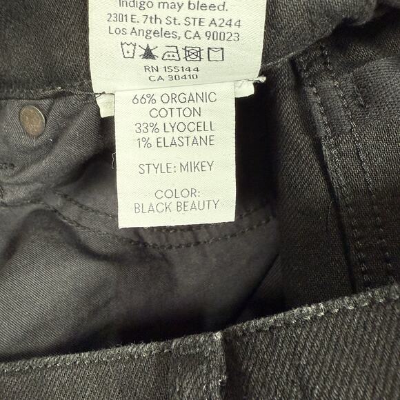 Boyish The Mikey High Rise Wide Leg Jean Black Beauty Womens Size 29 Button Fly - Picture 9 of 12